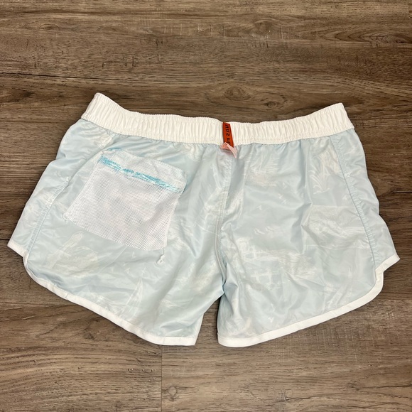 Raya Sun Turquoise and White Nautical Tropical Women Swim Shorts Size L - Picture 9 of 14